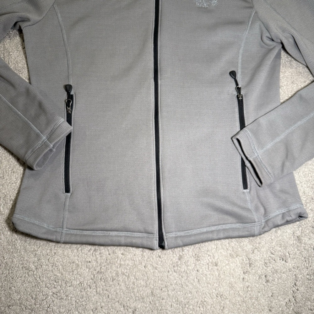 Mountain Hardwear‎ Womens Waffle Thermal Size Medium Gray Full Zip Jacket Hiking - Picture 5 of 11